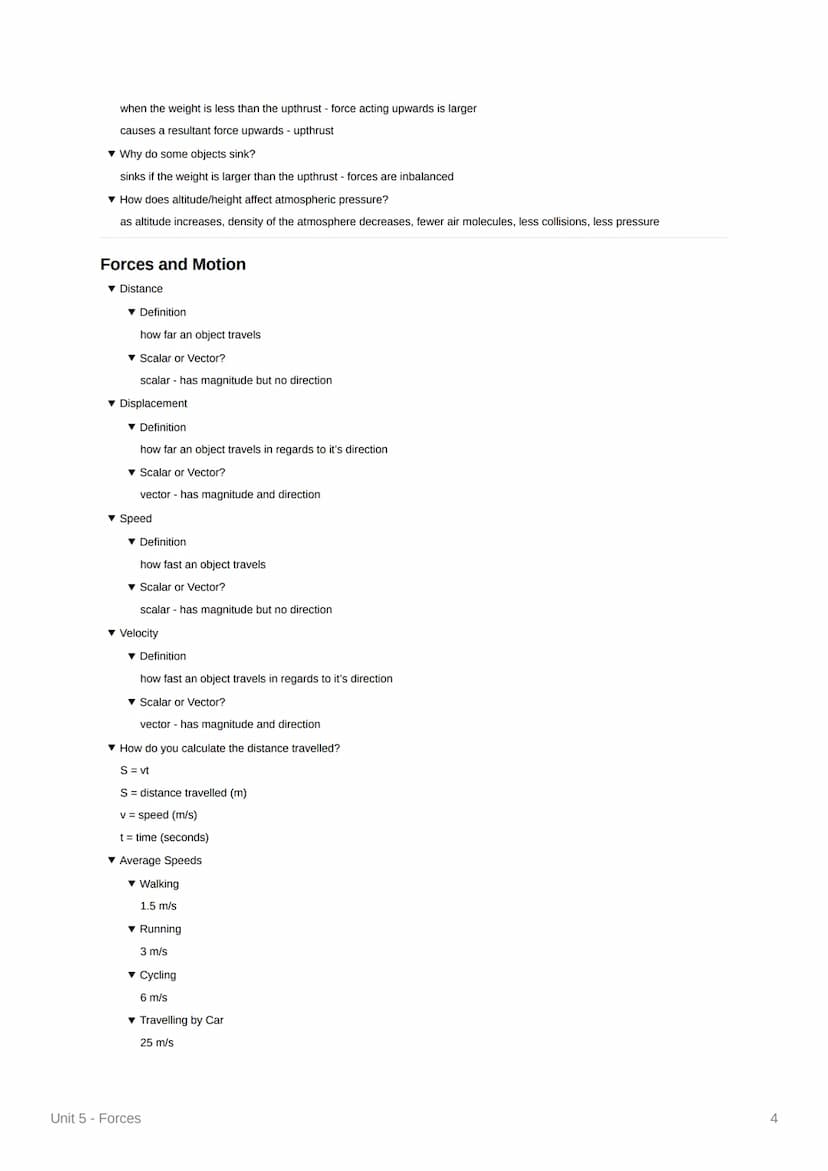 Unit 5 - Forces
Forces and their Interactions
▾ Vector and Scalar Quantities
What is a vector quantity?
a force that has magnitude and direc