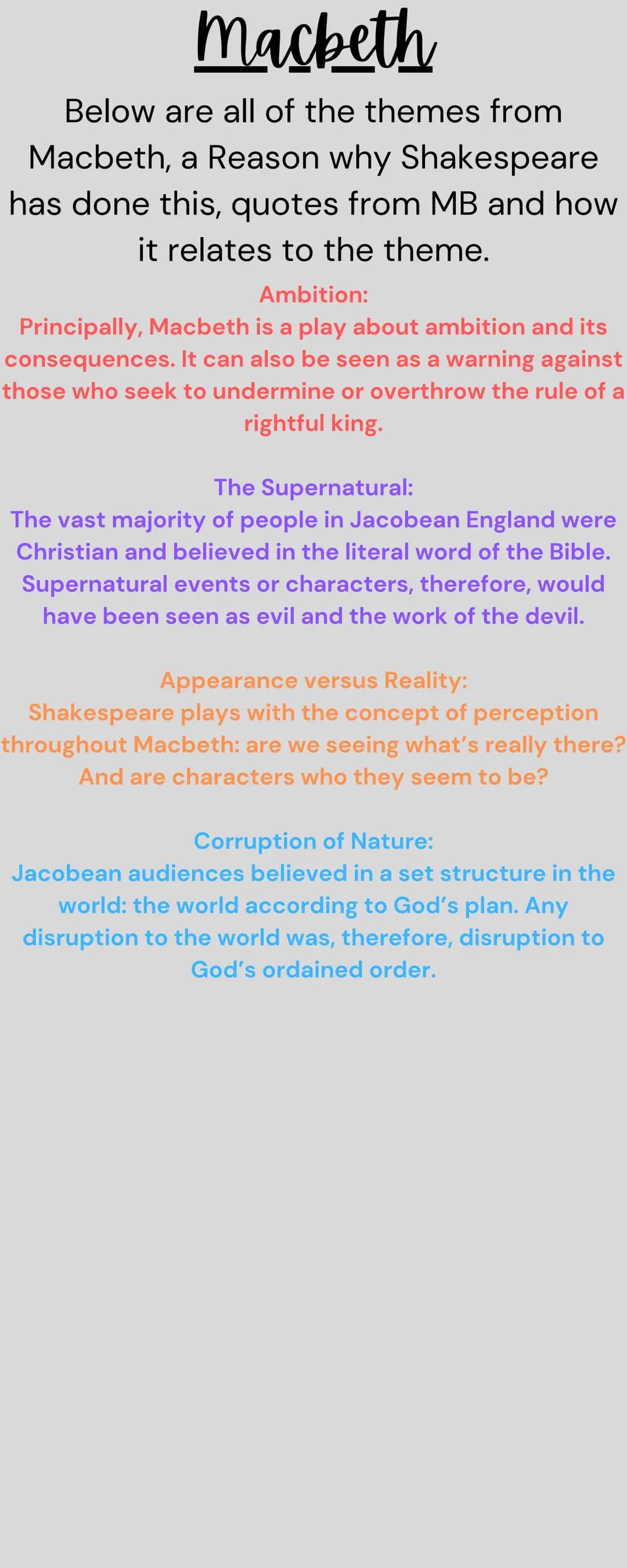 Macbeth Themes & Quotes