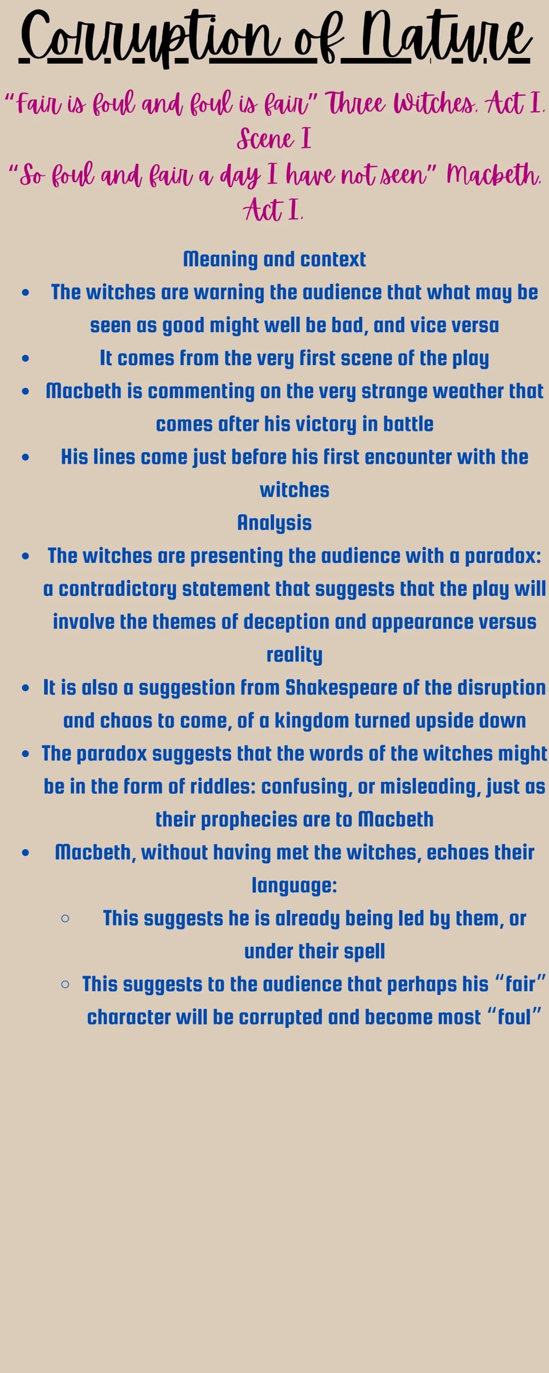 Macbeth
Below are all of the themes from
Macbeth, a Reason why Shakespeare
has done this, quotes from MB and how
it relates to the theme.
Am