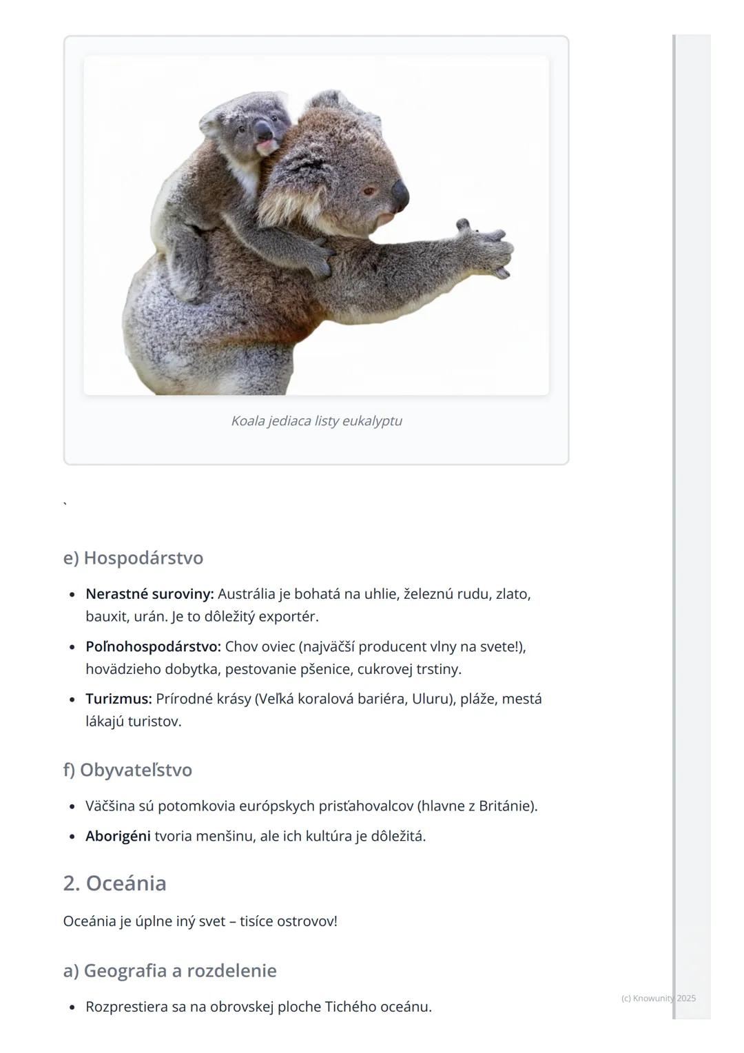 # Austrália a Oceánia

Prehľad / Úvod

Takže, dnes si prejdeme Austráliu a Oceániu. Je to veľmi zaujímavá časť sveta,
lebo je taká iná ako v
