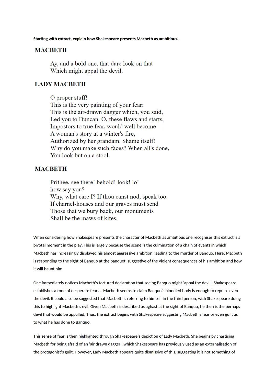 Macbeth : Ambition