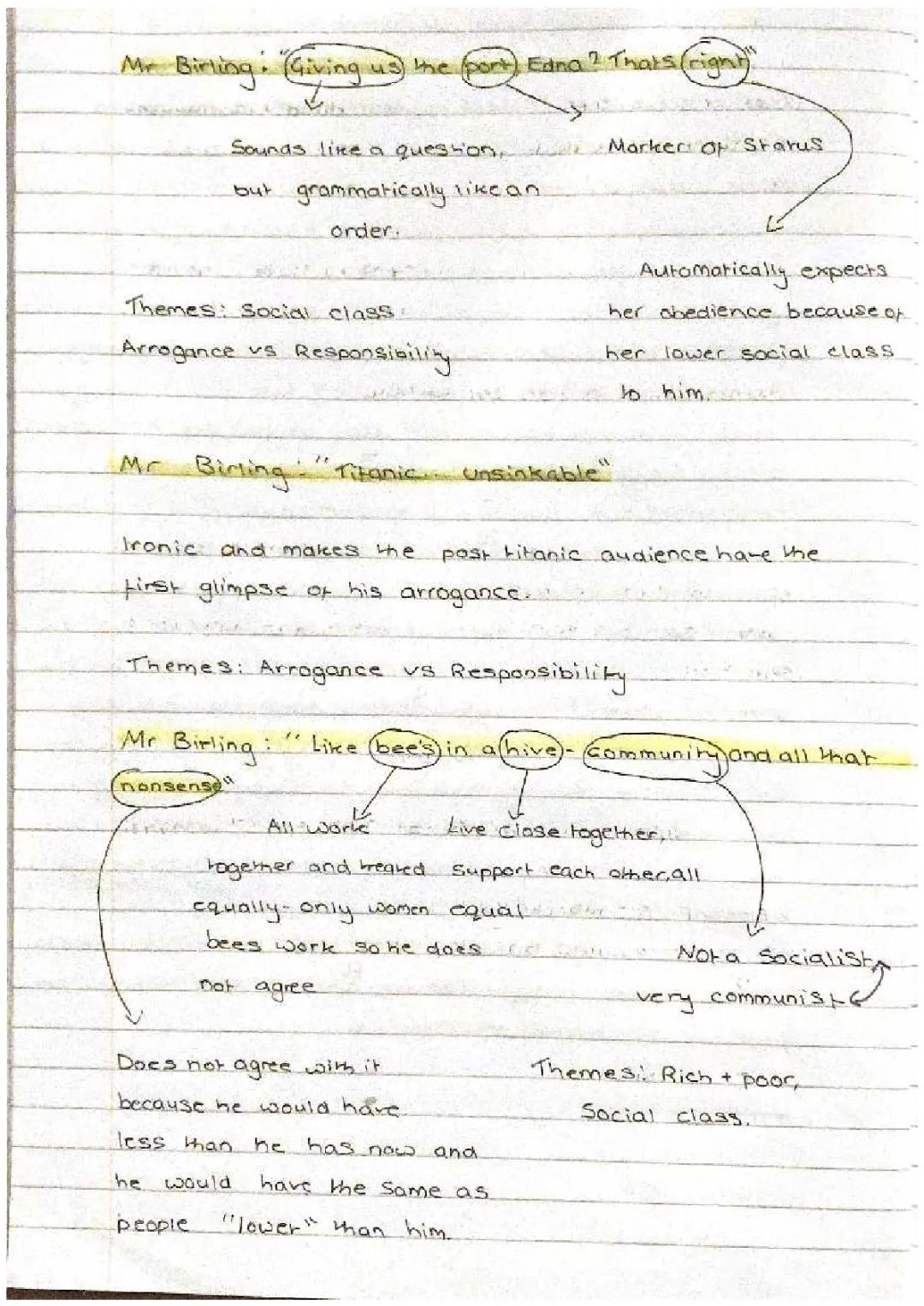 Mr, Eric, and Mrs Birling Quotes Analysis for GCSE