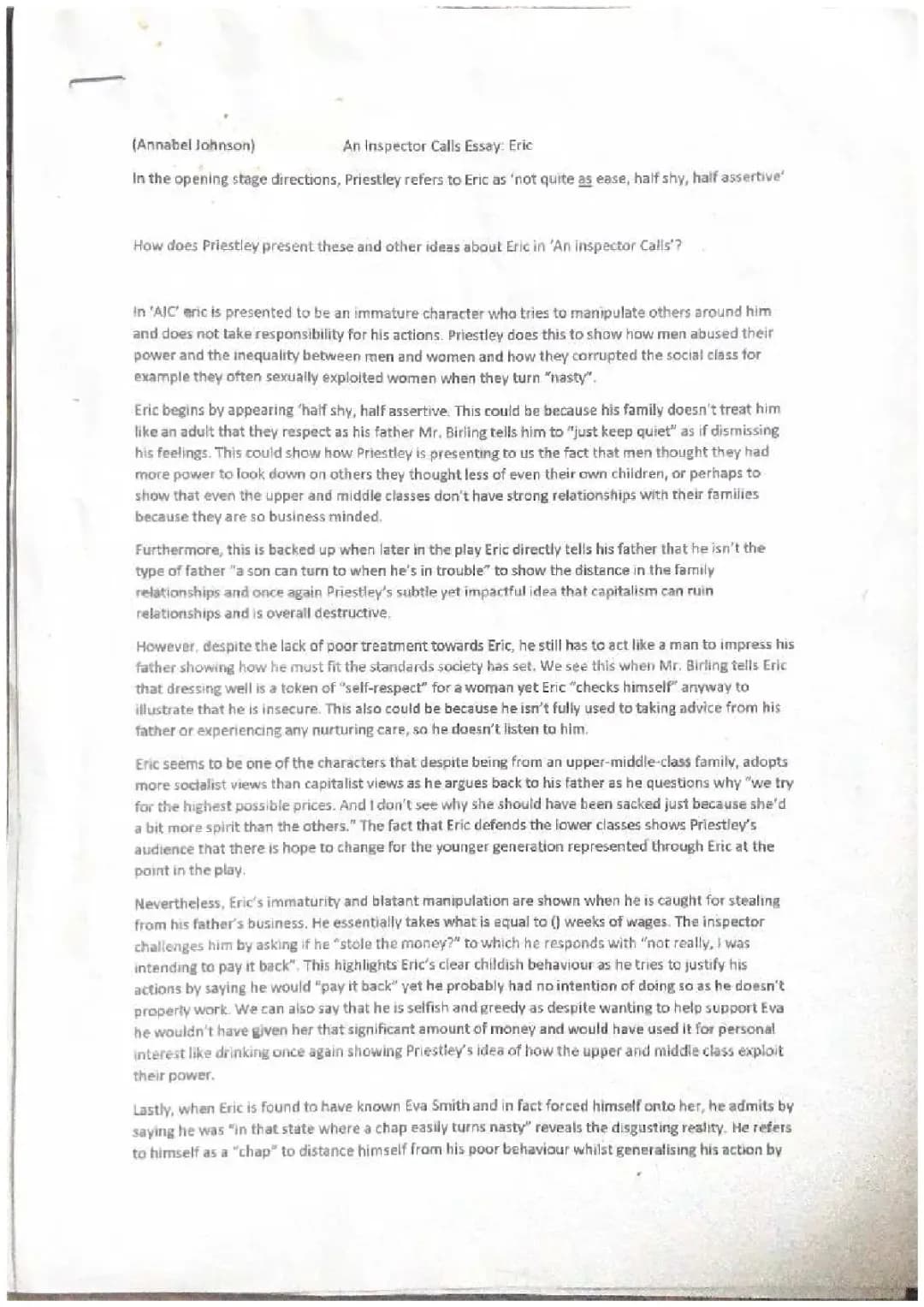 AIC ERIC ESSAY GRADE 8+