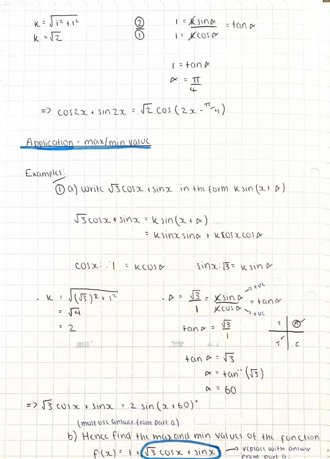 WAVE FUNCTION
Any combination of sine and cosing functions can be written in the form:
ksin (x²x) OR K COS (x + x)
↑
↑
amplituck
horizontal
