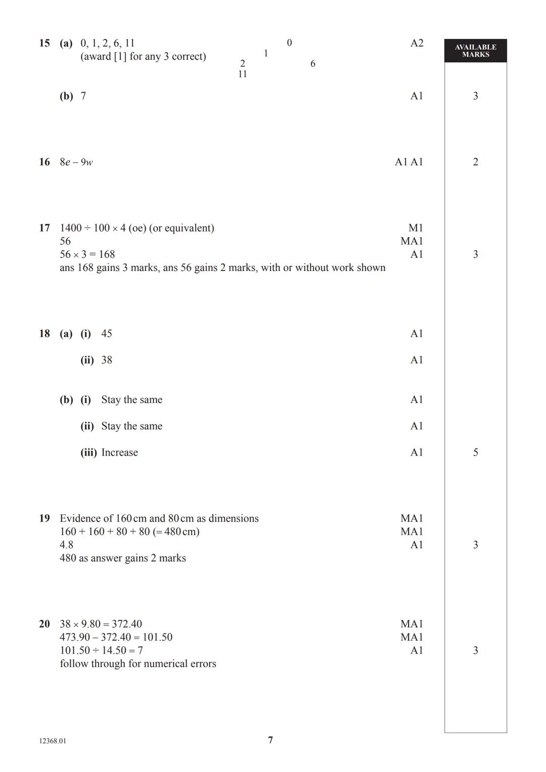 cea
Rewarding Learning
General Certificate of Secondary Education
Mathematics
Unit M1
(With calculator)
Foundation Tier
[GMC11]
Assessment
T