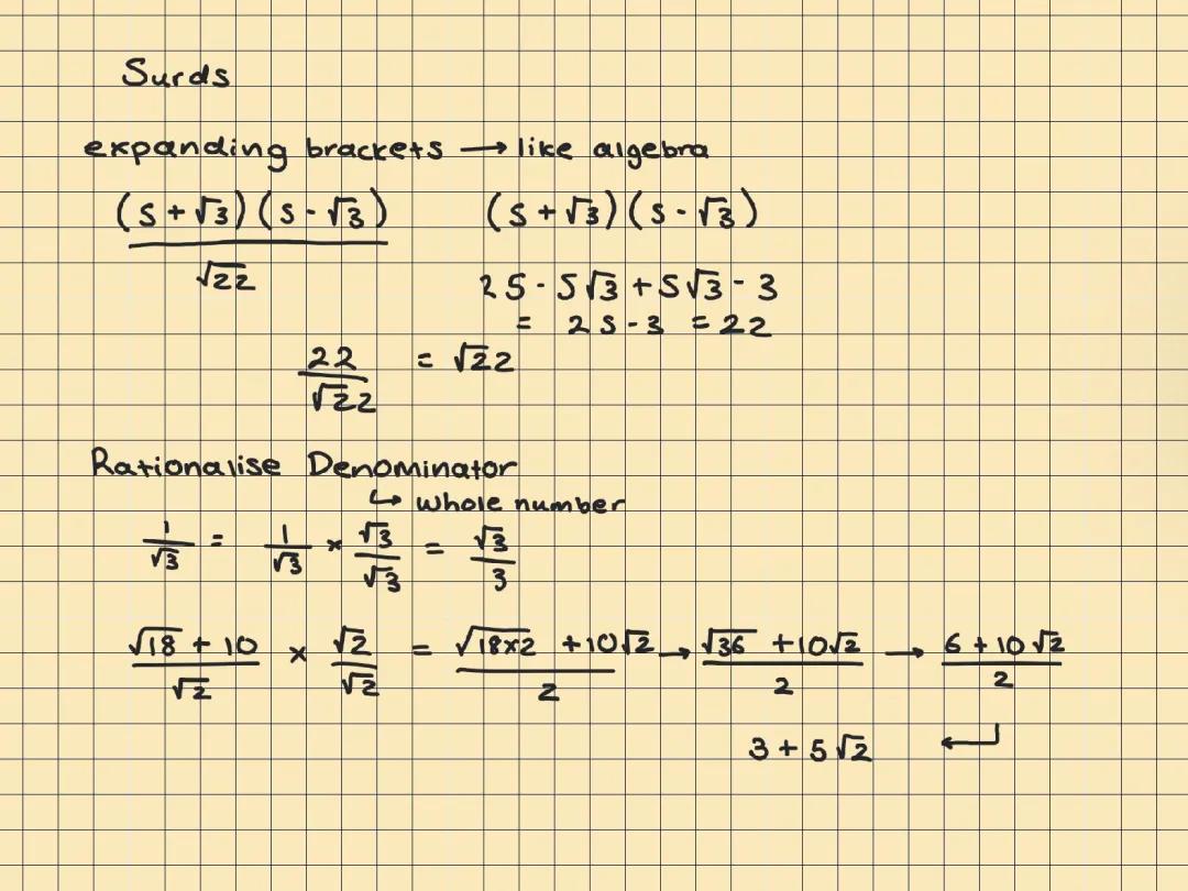Surds Notes - Edexel Maths GCSE 