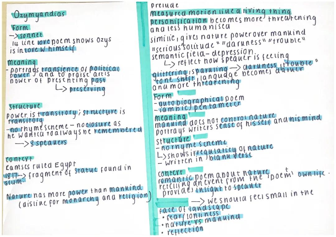 ENGLISH LITERATURE PAPER 2 QUOTES+CONTENT 