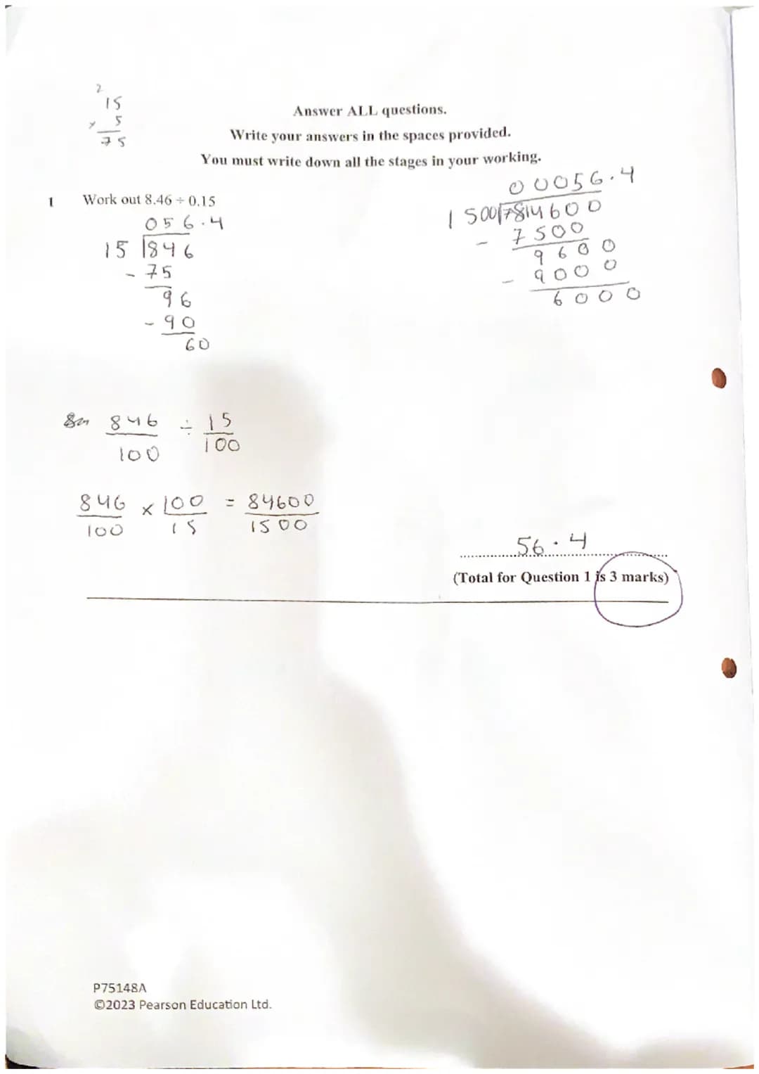 O
10
Year 11 Higher
Mock Paper 1
Friday 8th December
Name: Iqra Taimur
Teacher name: Miss Roberts
Total marks
28/38
45 minutes
P75148A
Ⓒ2023