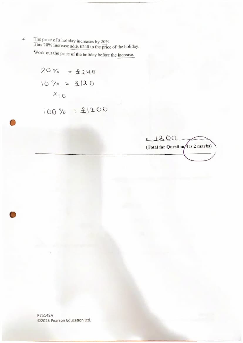 O
10
Year 11 Higher
Mock Paper 1
Friday 8th December
Name: Iqra Taimur
Teacher name: Miss Roberts
Total marks
28/38
45 minutes
P75148A
Ⓒ2023