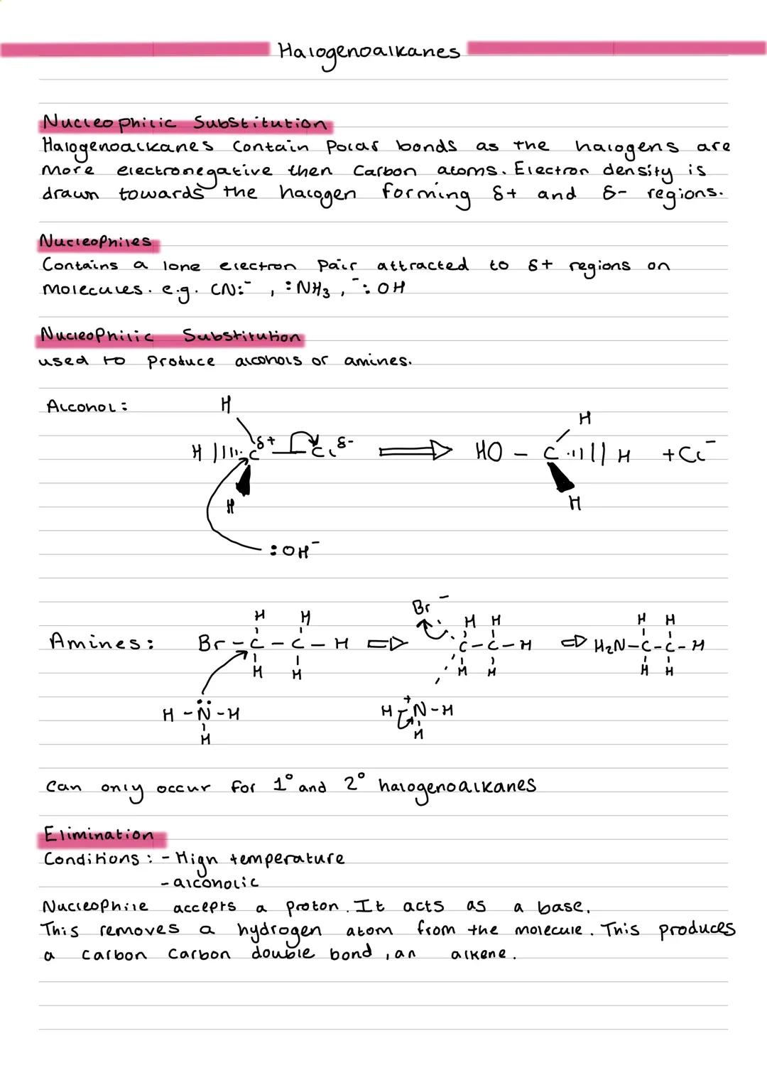 Halogenoalkanes AS chemistry notes