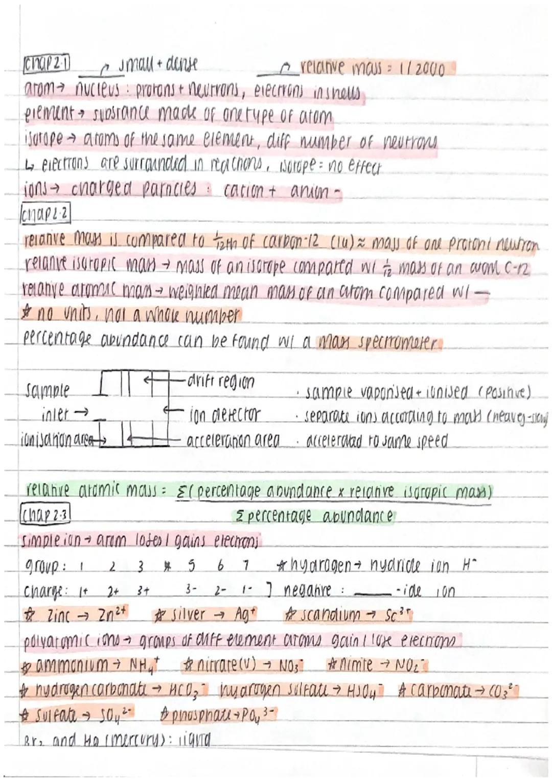 Chap 2-1
small + dense
arom → nucleus protons + neutrons, elections in shells
piement substance made of one type of atom
isotope → aroms of 