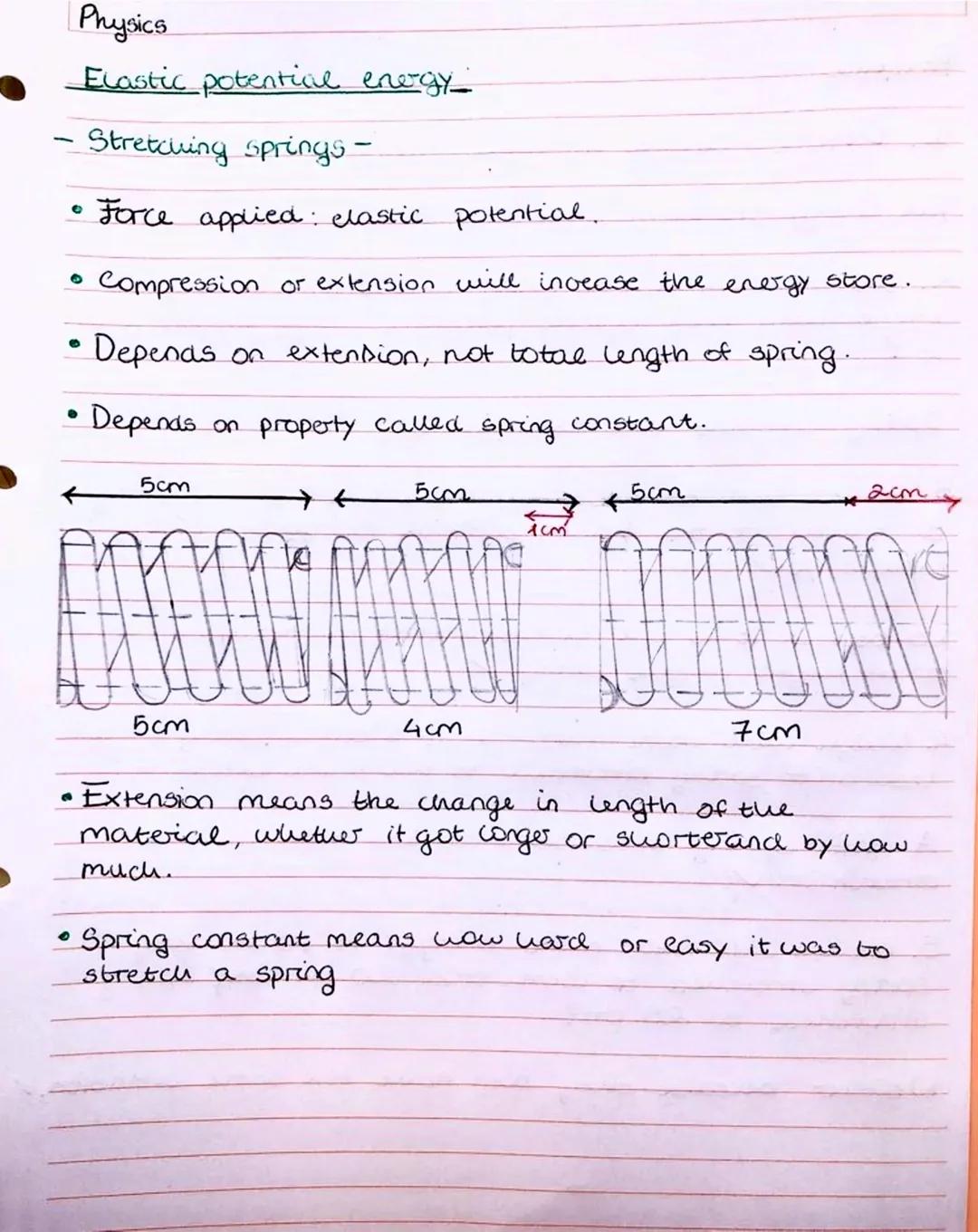 Physics
Elastic potentive energy_-_-
O
Stretching springs –
Force applied elastic potential.
Compression or extension will increase the ener