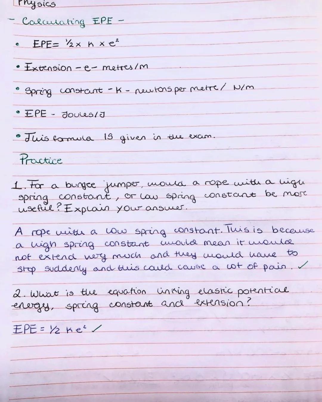 Physics
Elastic potentive energy_-_-
O
Stretching springs –
Force applied elastic potential.
Compression or extension will increase the ener