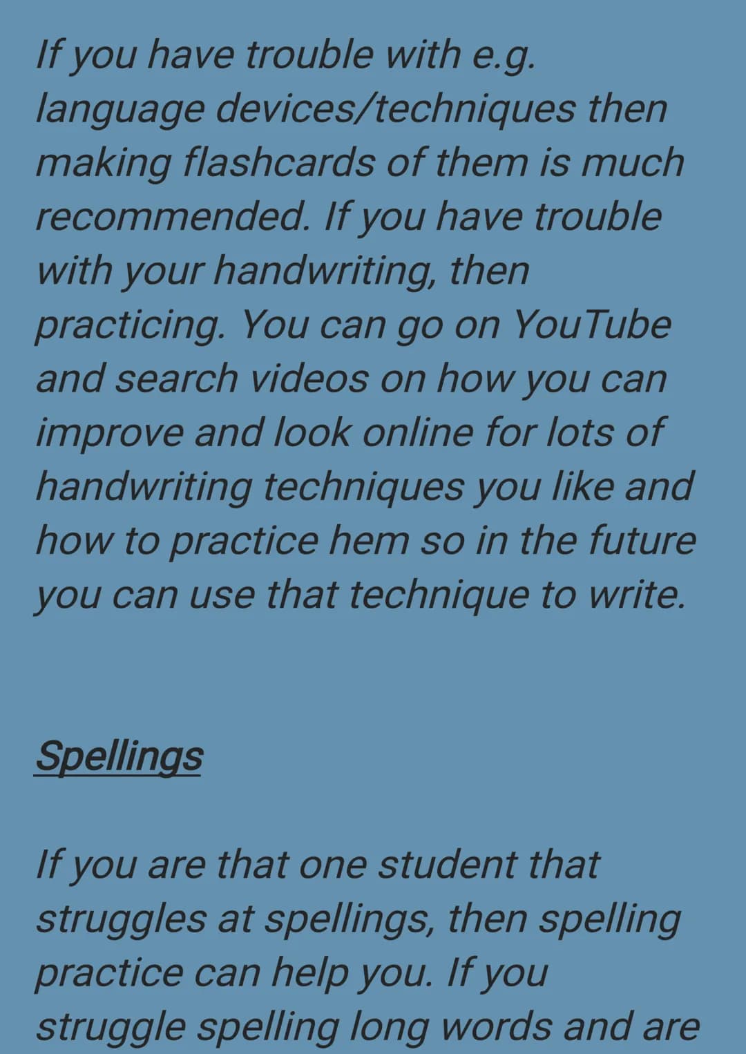 How to get better at English
This is a guide on how to get better
in English.
Blurt it out
As mentioned I many of my revision
notes, blurtin