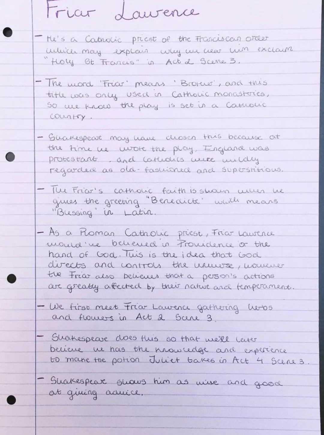 R&J - Friar Lawrence GCSE