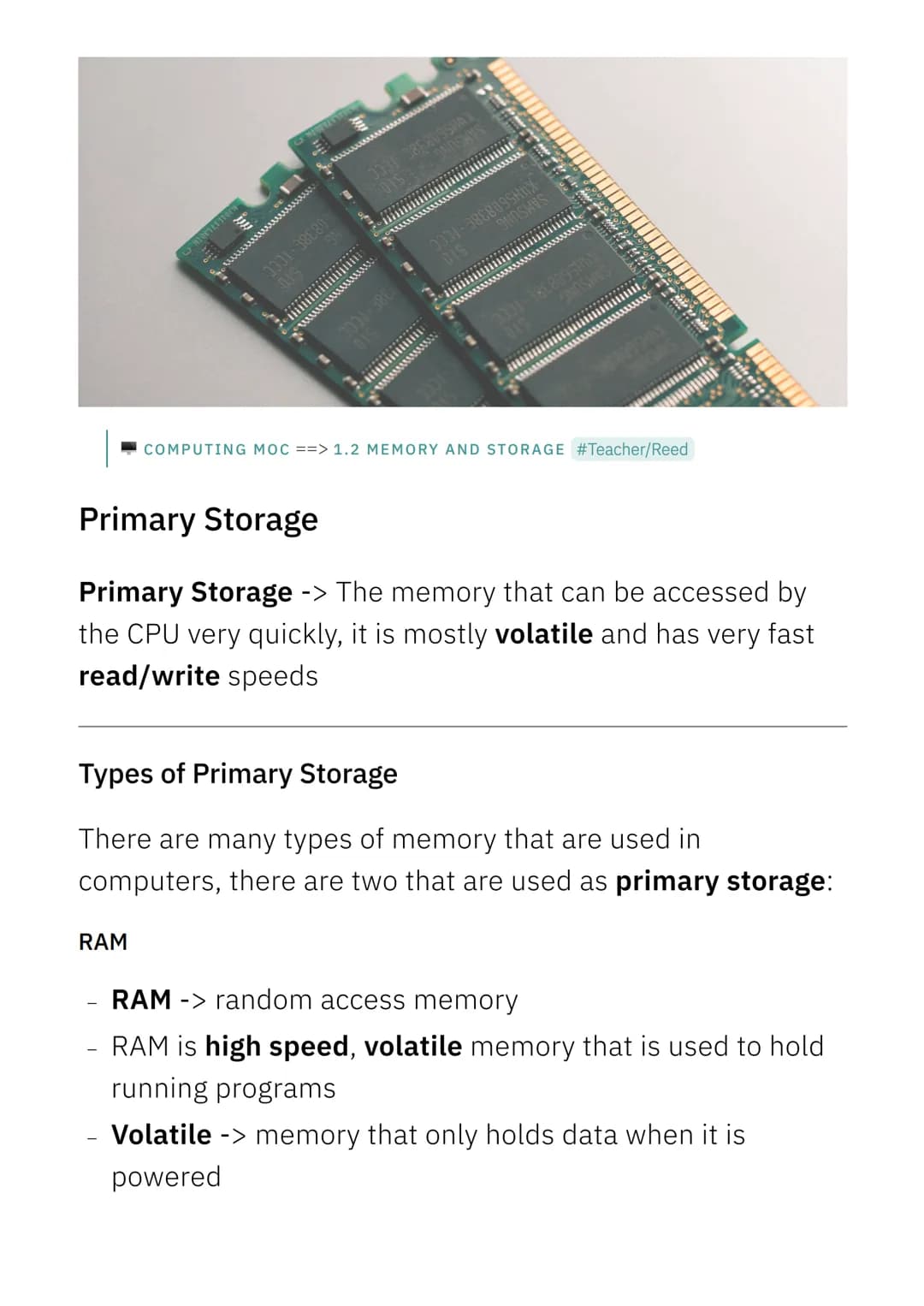 Computing Paper 1
Reuben Cowell Computing MOC 1.1 Systems architecture #Reed
The Architecture of the CPU
Key Words and Notes
Input devices :