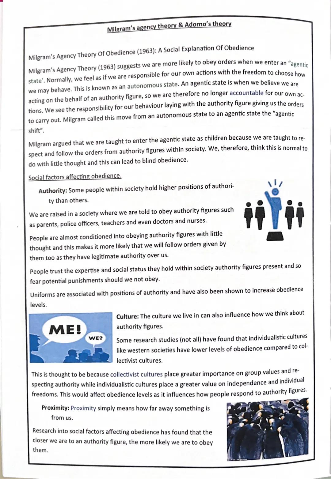 Milgram's Agency Theory Of Obedience (1963): A Social Explanation Of Obedience
Milgram's Agency Theory (1963) suggests we are more likely to