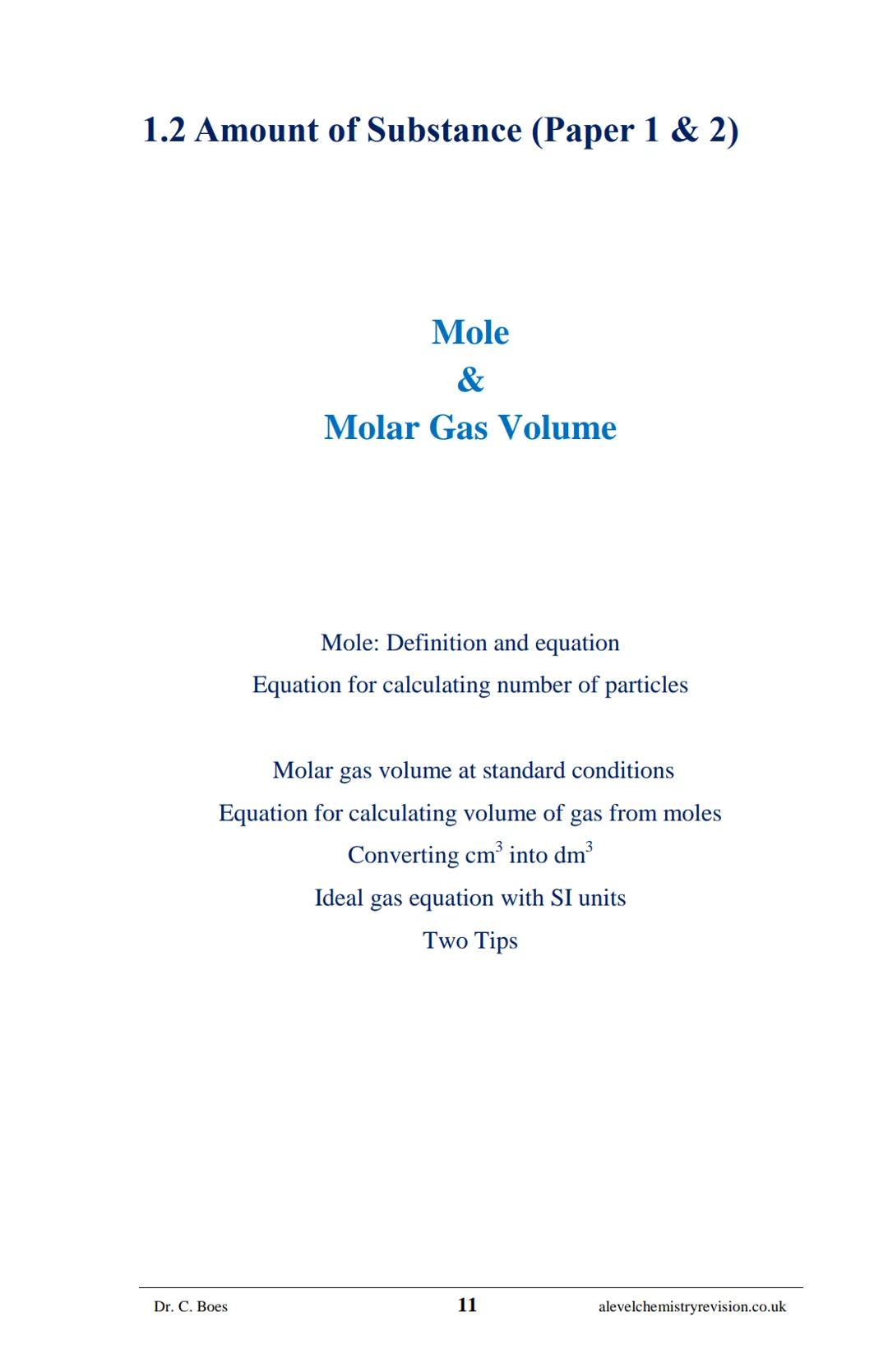 A-LEVEL CHEMISTRY
FLASH NOTES
AQA Year 1 and AS
Free Sample!
Dr C. Boes
Condensed Revision Notes (Flashcards) for a
Successful Exam Preparat