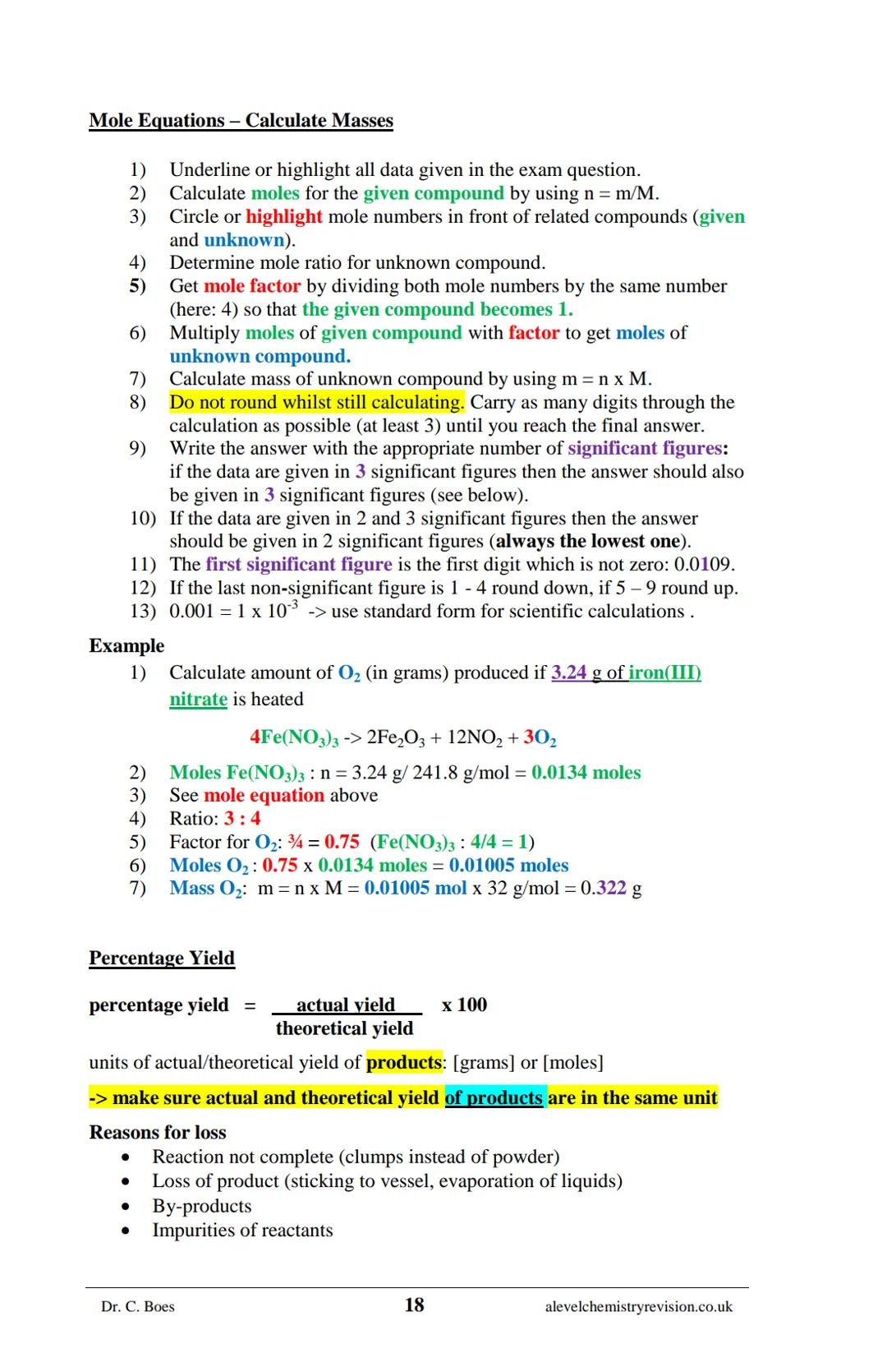 A-LEVEL CHEMISTRY
FLASH NOTES
AQA Year 1 and AS
Free Sample!
Dr C. Boes
Condensed Revision Notes (Flashcards) for a
Successful Exam Preparat