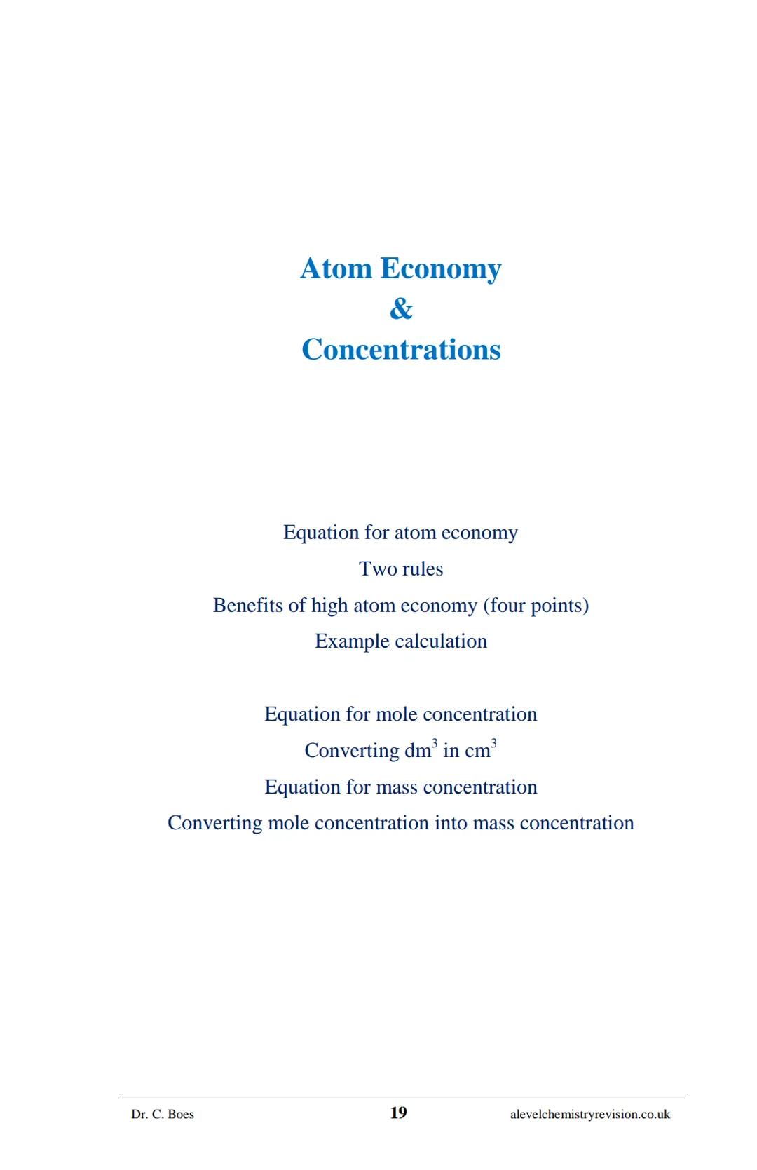 A-LEVEL CHEMISTRY
FLASH NOTES
AQA Year 1 and AS
Free Sample!
Dr C. Boes
Condensed Revision Notes (Flashcards) for a
Successful Exam Preparat