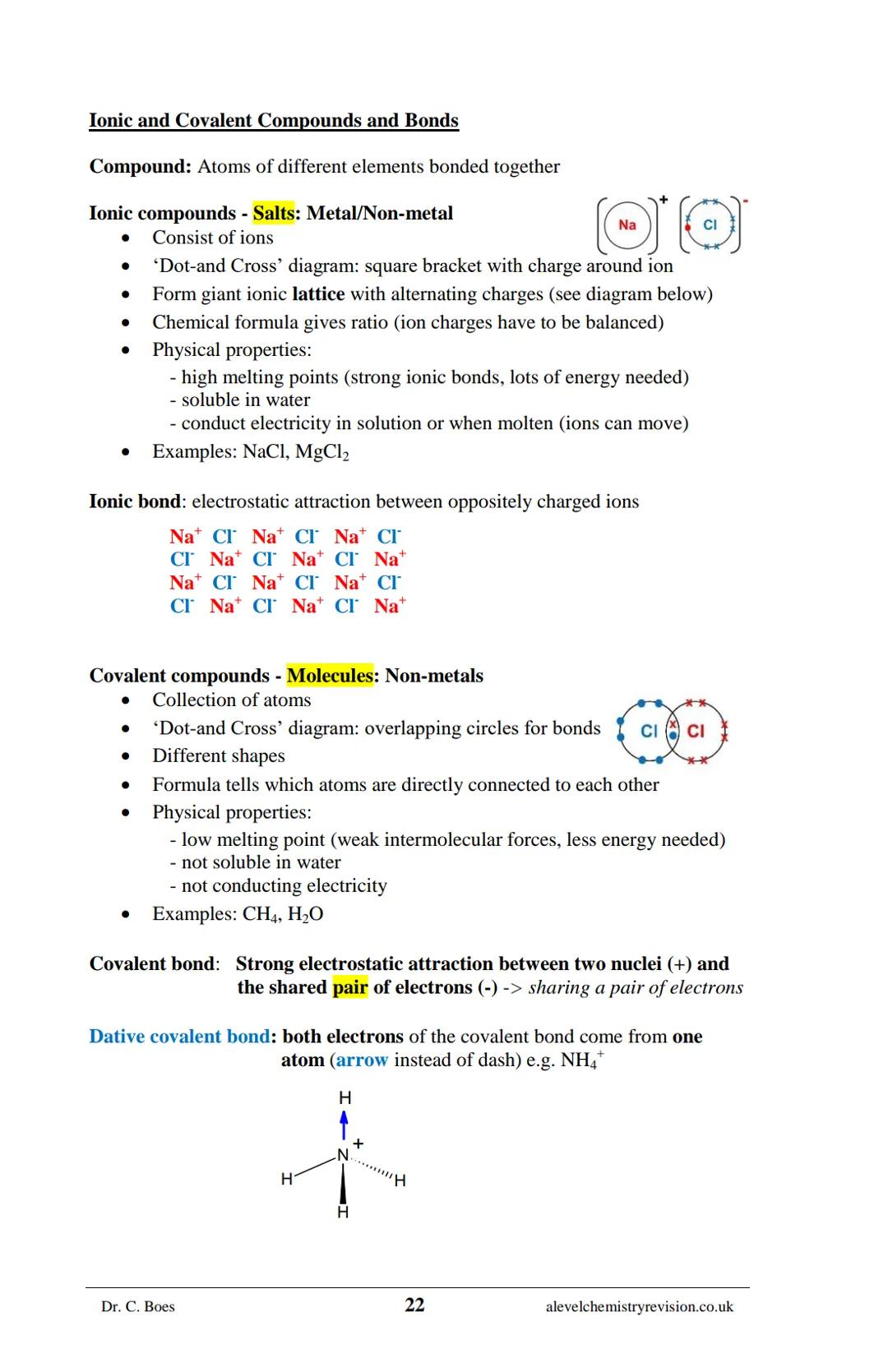 A-LEVEL CHEMISTRY
FLASH NOTES
AQA Year 1 and AS
Free Sample!
Dr C. Boes
Condensed Revision Notes (Flashcards) for a
Successful Exam Preparat