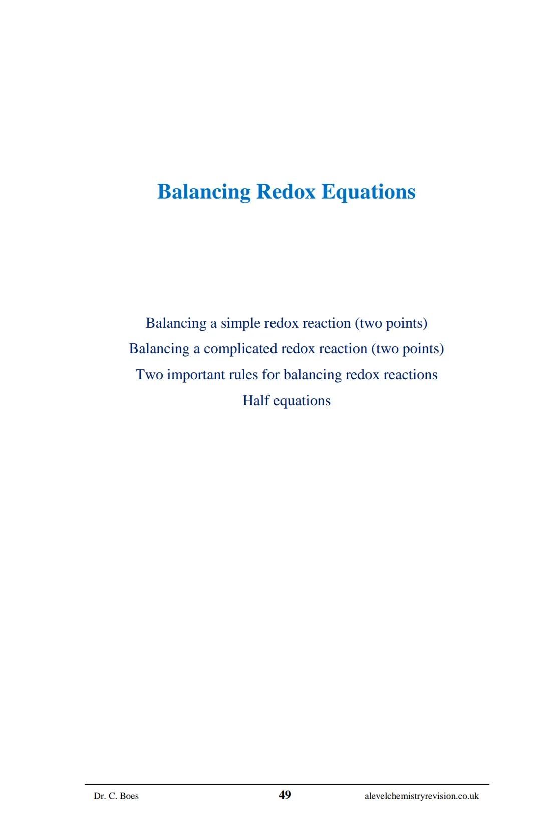 A-LEVEL CHEMISTRY
FLASH NOTES
AQA Year 1 and AS
Free Sample!
Dr C. Boes
Condensed Revision Notes (Flashcards) for a
Successful Exam Preparat