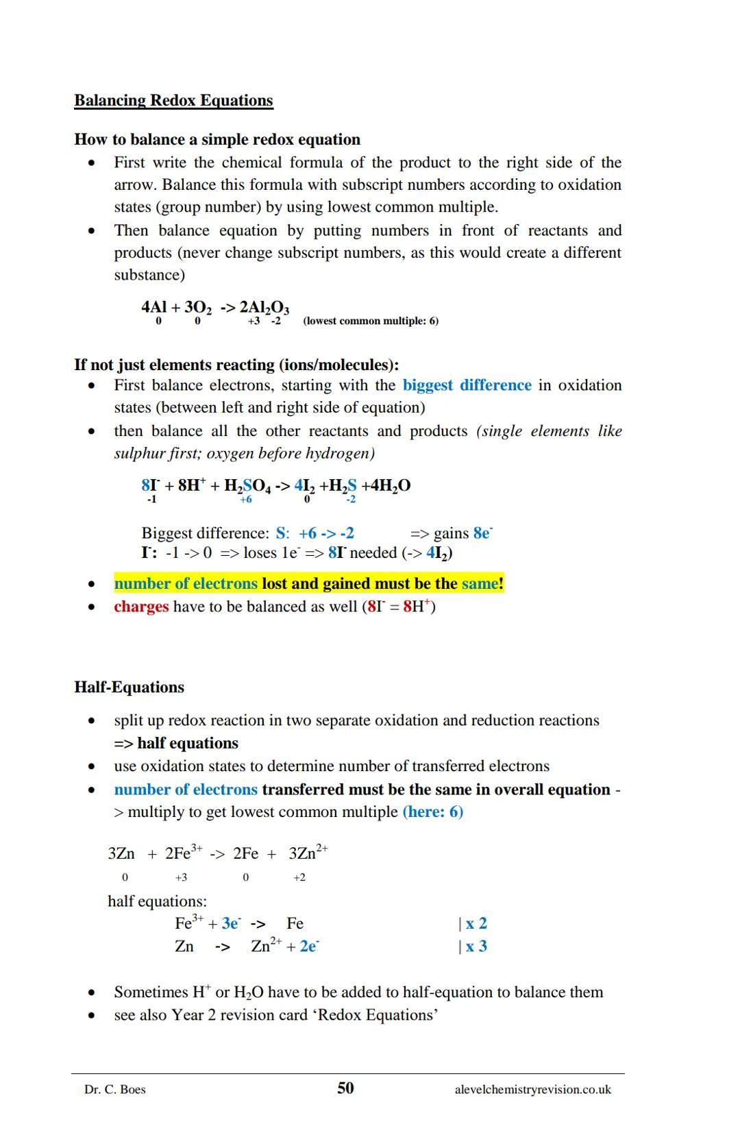 A-LEVEL CHEMISTRY
FLASH NOTES
AQA Year 1 and AS
Free Sample!
Dr C. Boes
Condensed Revision Notes (Flashcards) for a
Successful Exam Preparat