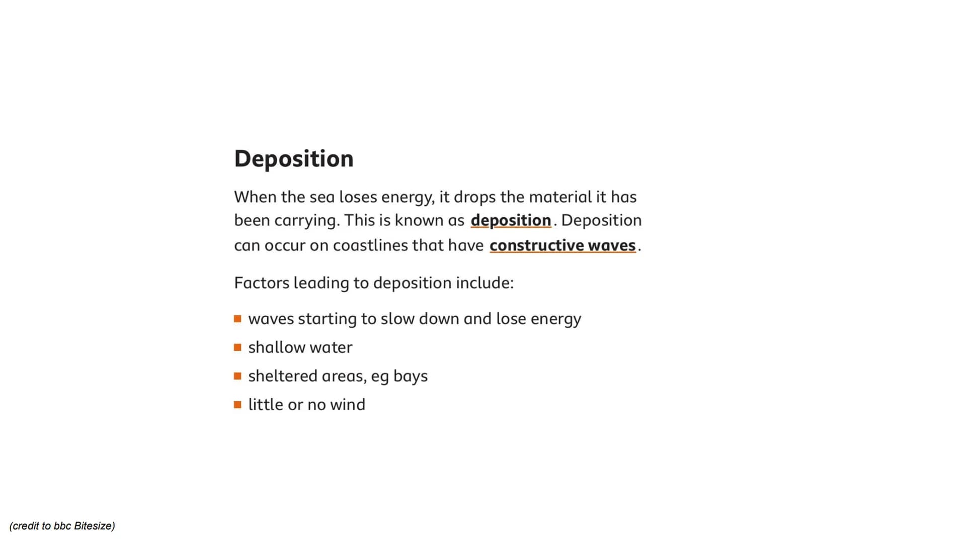 COASTAL PROCESSES
GCSE Geography AQA Contents Page:
Coastal Processes:
Types of Waves
Weathering
Mass Movement
Erosion
Transportation
Deposi