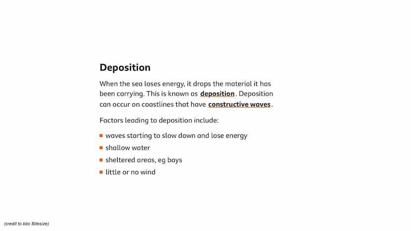 COASTAL PROCESSES
GCSE Geography AQA Contents Page:
Coastal Processes:
Types of Waves
Weathering
Mass Movement
Erosion
Transportation
Deposi