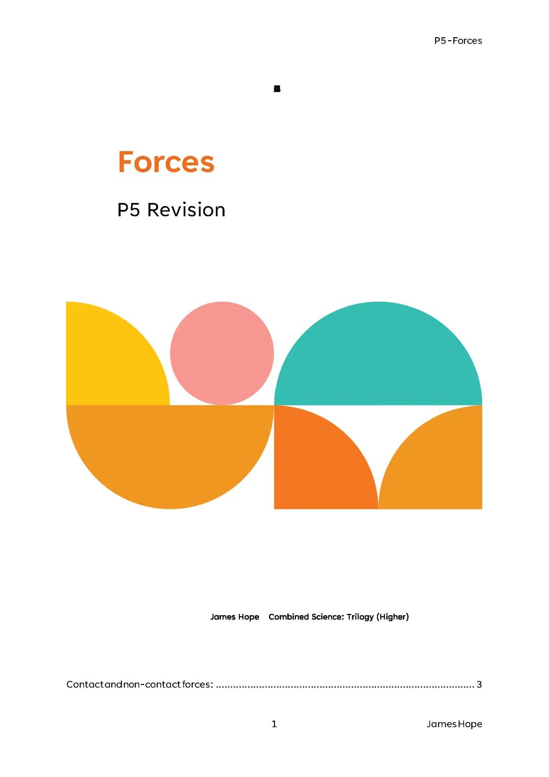 Combined Science: P5 - Forces