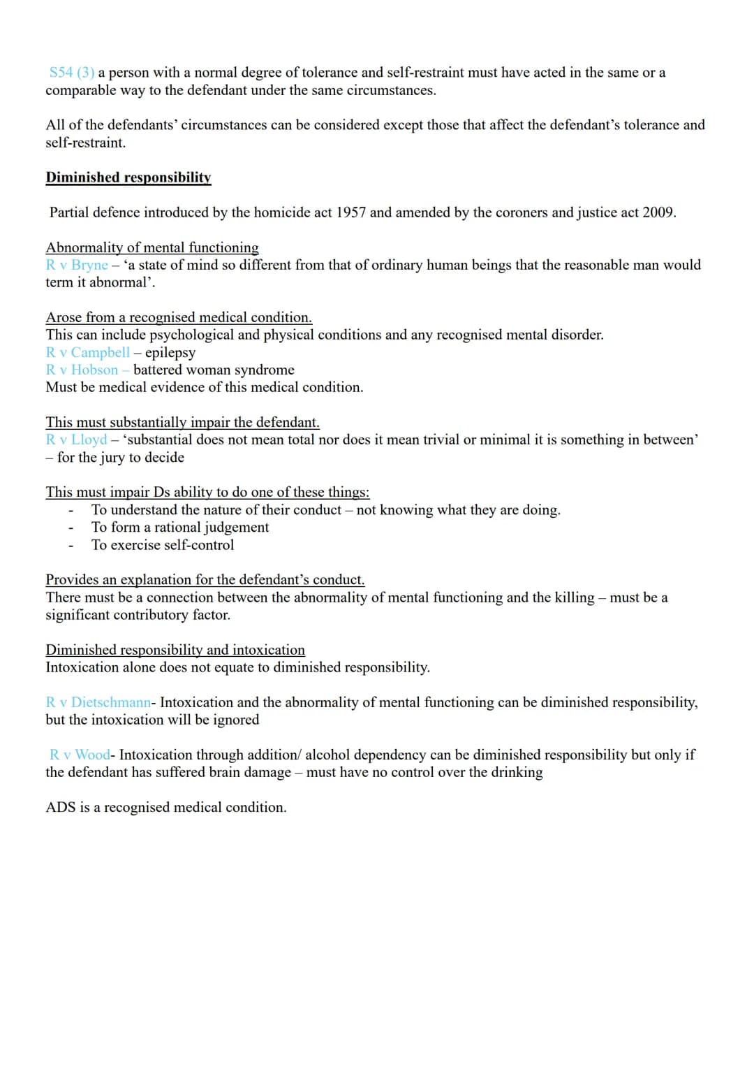 criminal law - fatal offences
murder - homicide act 1957.
definition - the unlawful killing of a reasonable person in being with malice afor