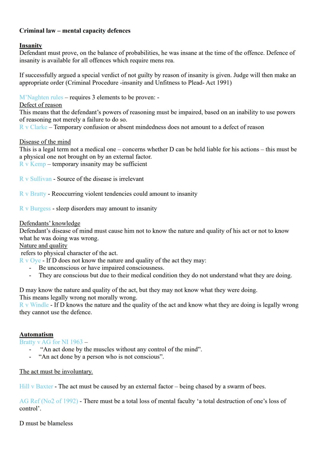 criminal law - fatal offences
murder - homicide act 1957.
definition - the unlawful killing of a reasonable person in being with malice afor