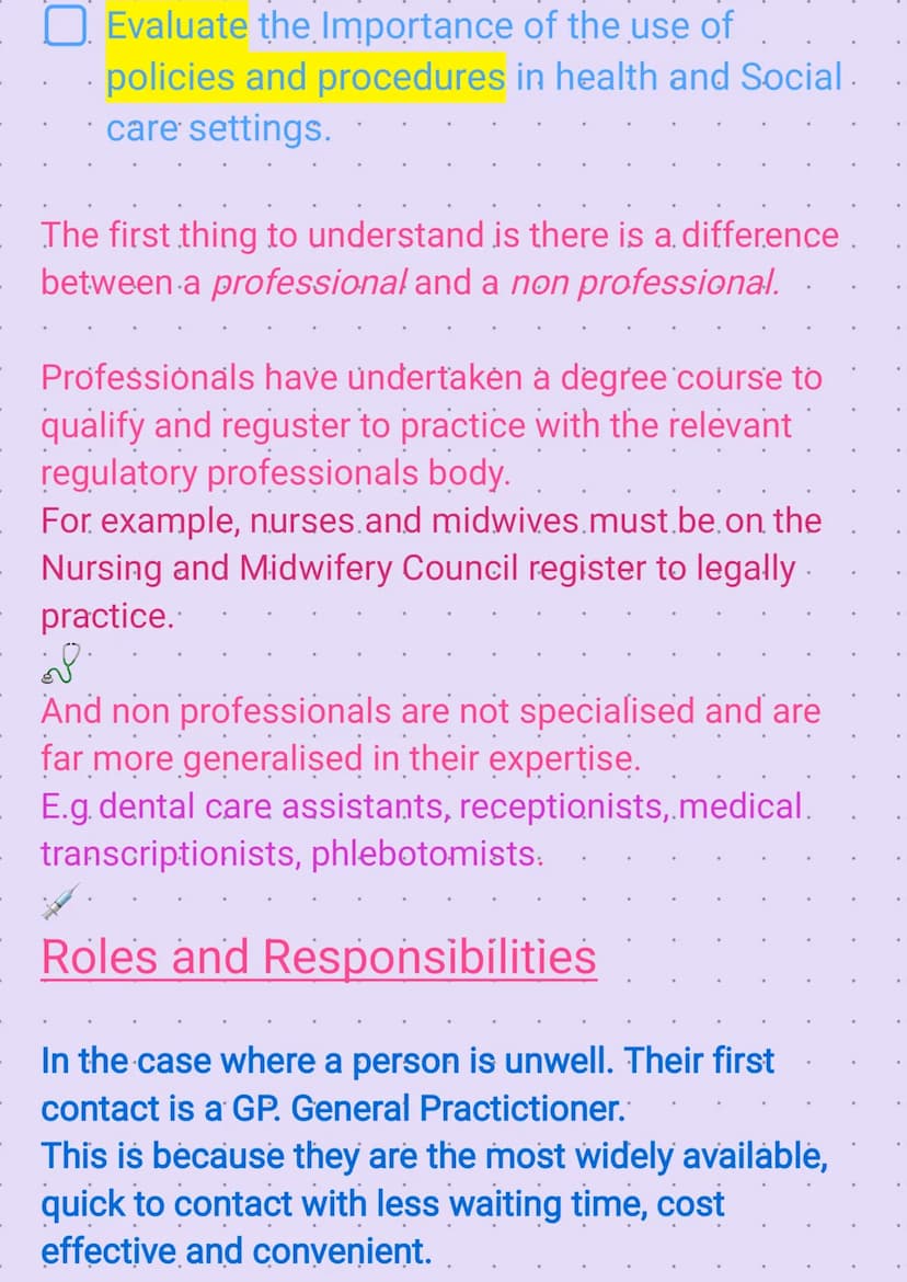 Health and Social Care Unit 2.
"Roles and Responsibilities of people
Working in the. Health and Social Care.
Sector."
You've got this!
Write