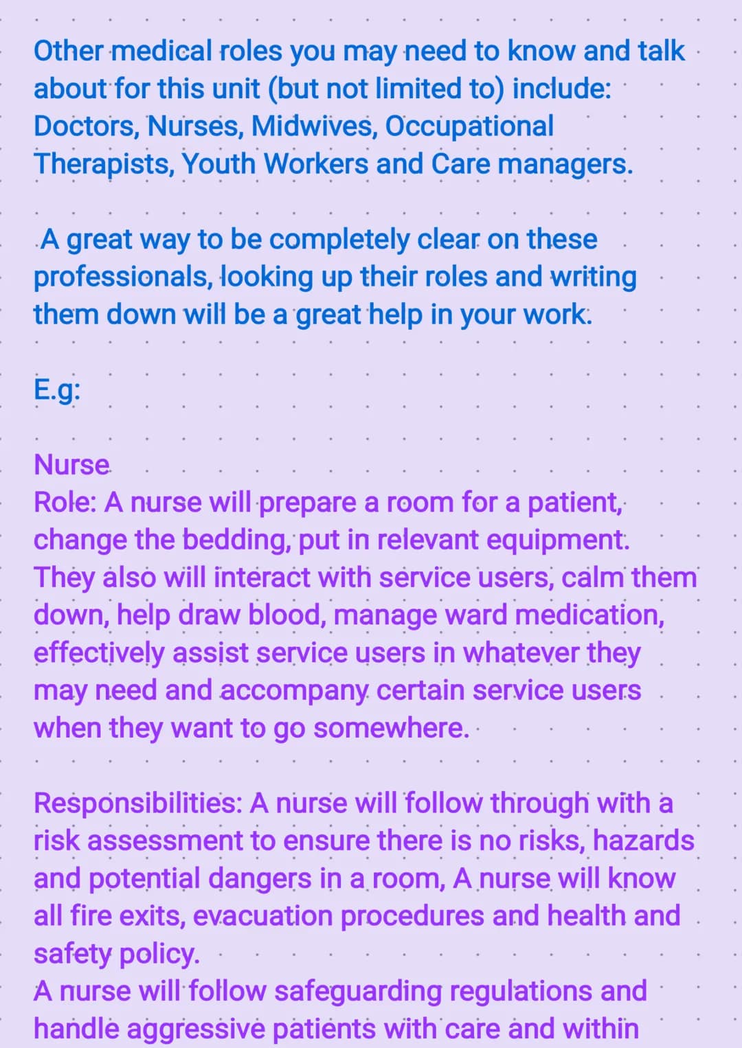 Health and Social Care Unit 2.
"Roles and Responsibilities of people
Working in the. Health and Social Care.
Sector."
You've got this!
Write