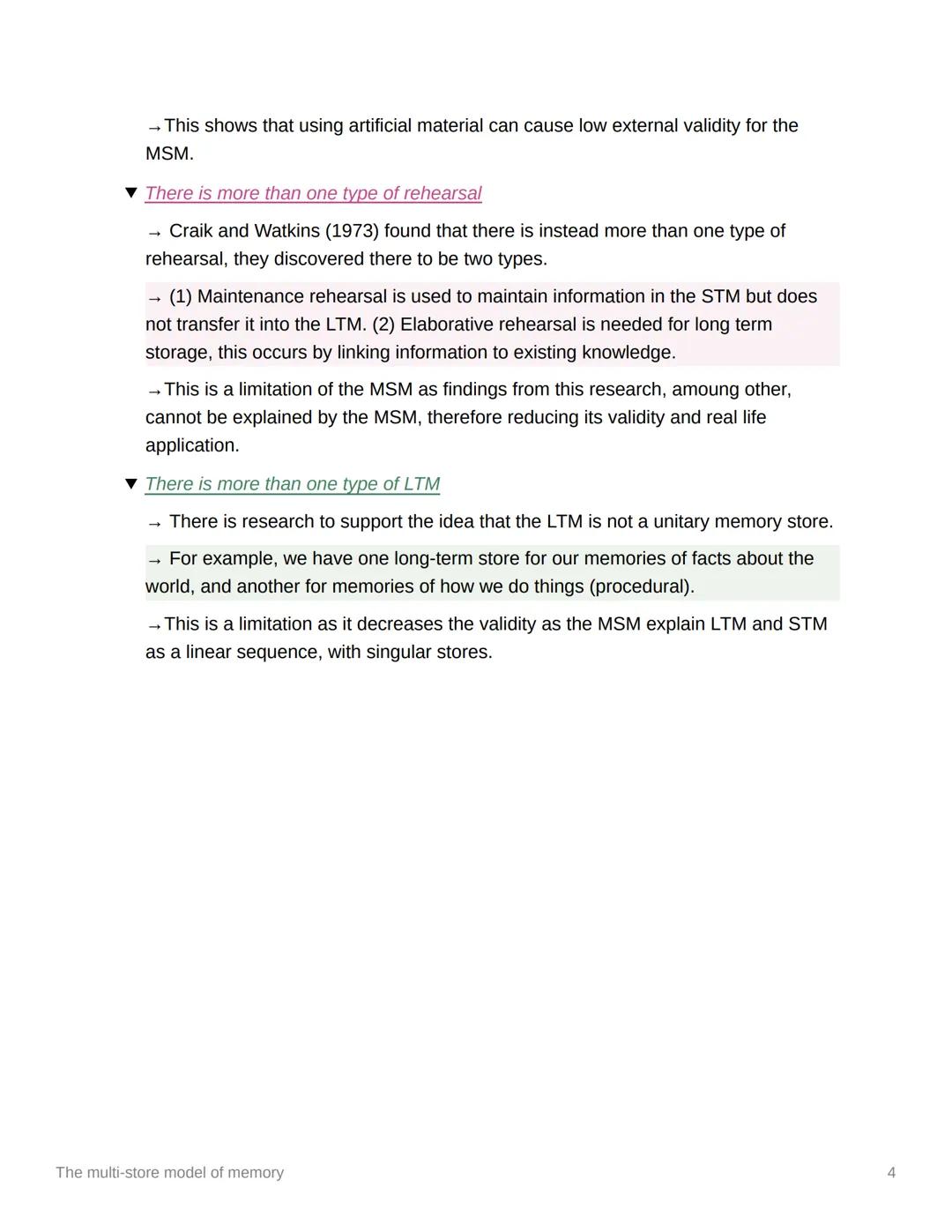 The multi-store model of memory
The Multi Store Model of Memory, proposed by Atkinson and Shiffrin in 1968, suggests
that information is rec