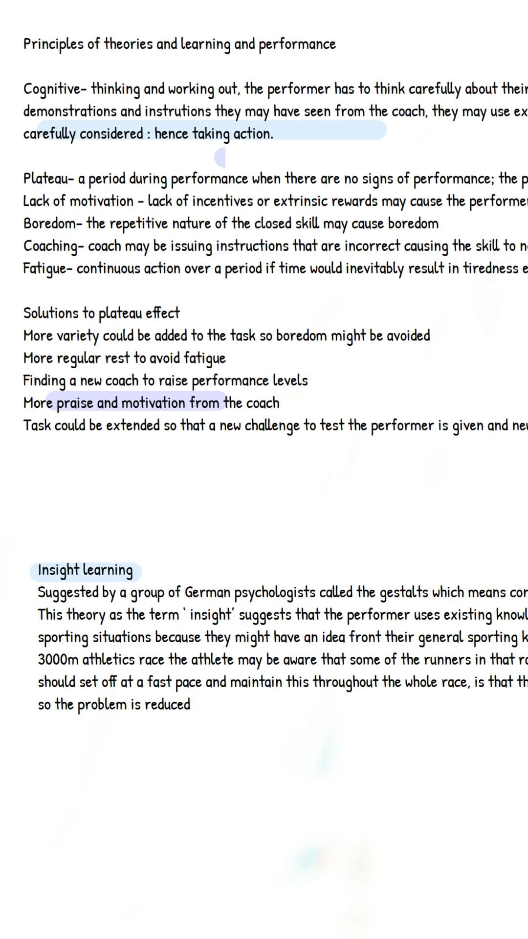 Skill acquisition
What?
Skill acquisition focuses on how skill is acquired and the impact of psychological
factors on performance
Continuum
