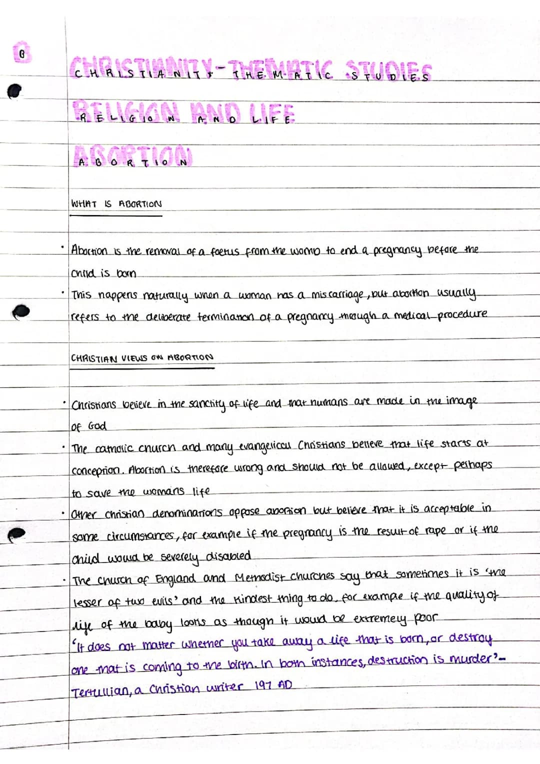 Religious Studies Theme B: Abortion Notes for GCSE - Easy Tips & Views