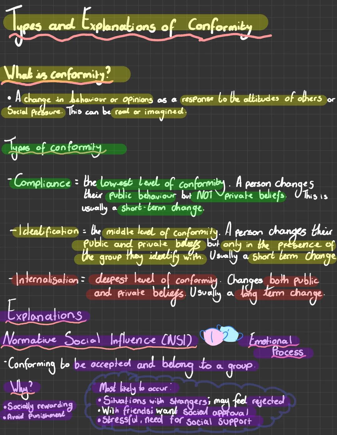 Types and Explanations for Conformity 