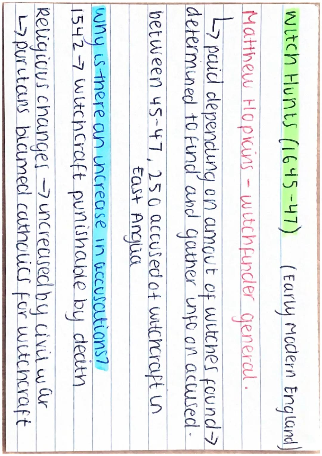 Early Modern England 1500-1700
Crimel Reasons deterrence and retribution
continuity → murder, assault, petty theft,
treason
introduced under
