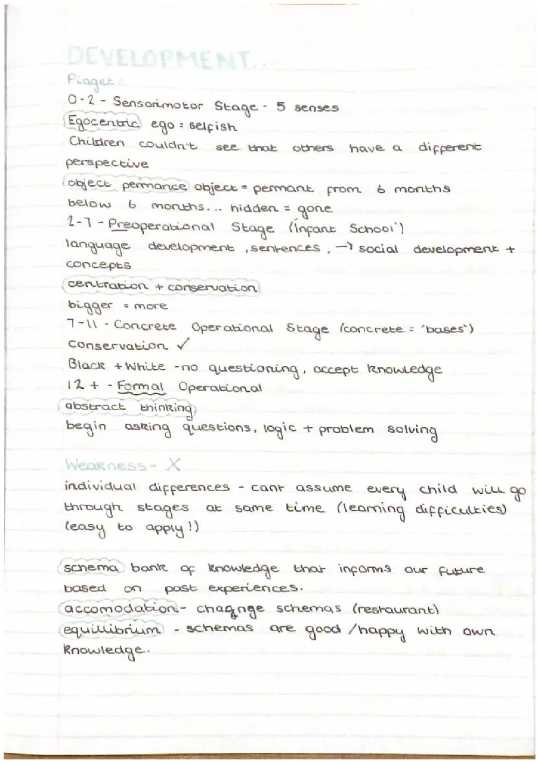 GCSE Psychology Development Summaries and Revision Guide PDF