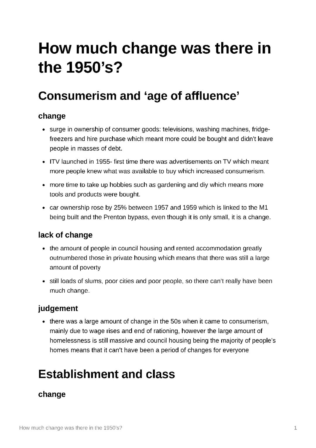 change in 1950s britain