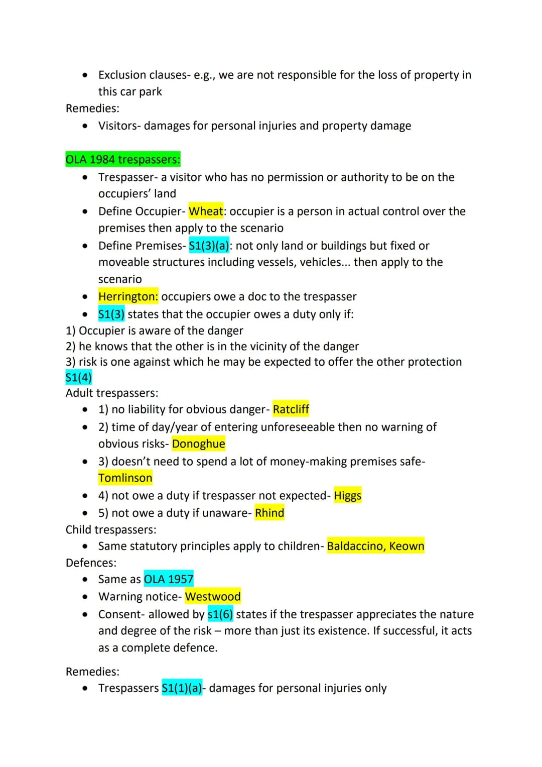 Occupiers' liability-
OLA 1957 lawful visitors:
• Firstly, state the issue and define OLA 1957- When the occupier of the
premises owes a dut