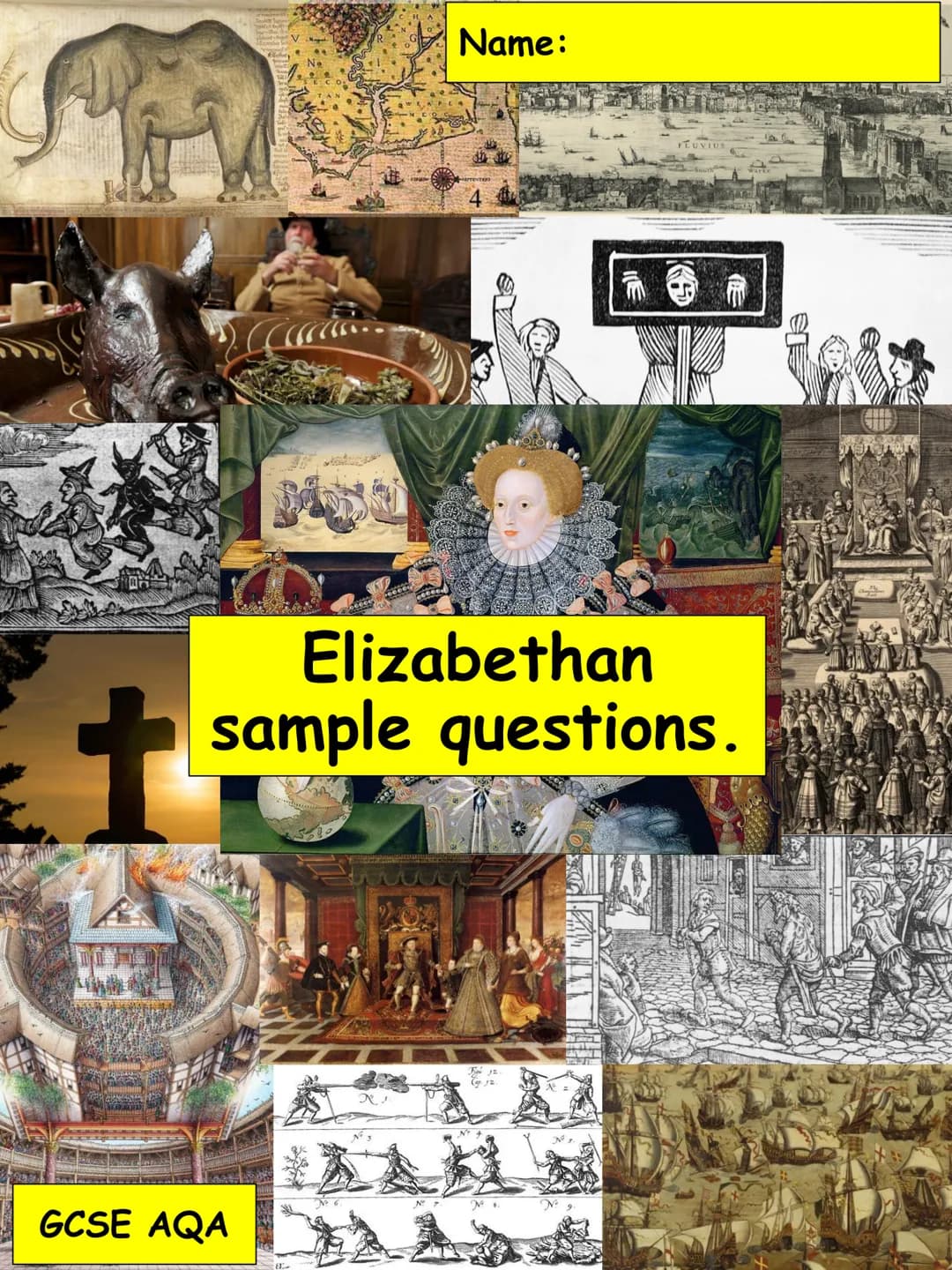 Name:
GCSE AQA
FLUVIUS
022713
Elizabethan
+ sample questions.
ALL
JIF Q1 How convincing...? How far do you agree? (8 Marks)
All questions: E