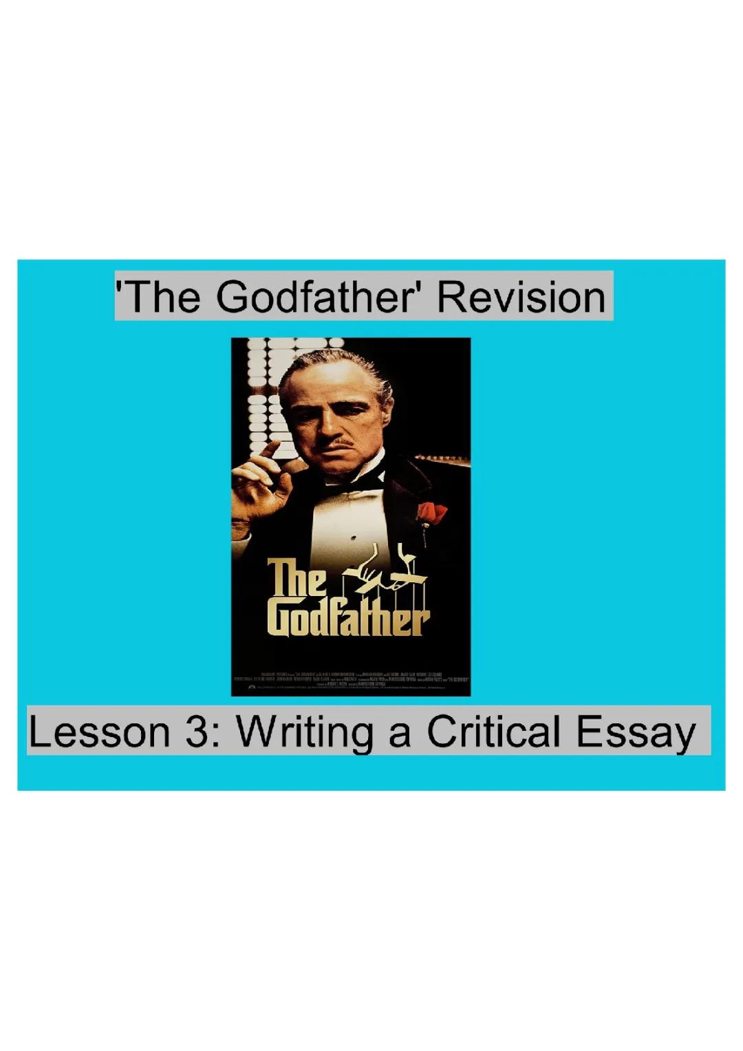 Godfather Summary Notes