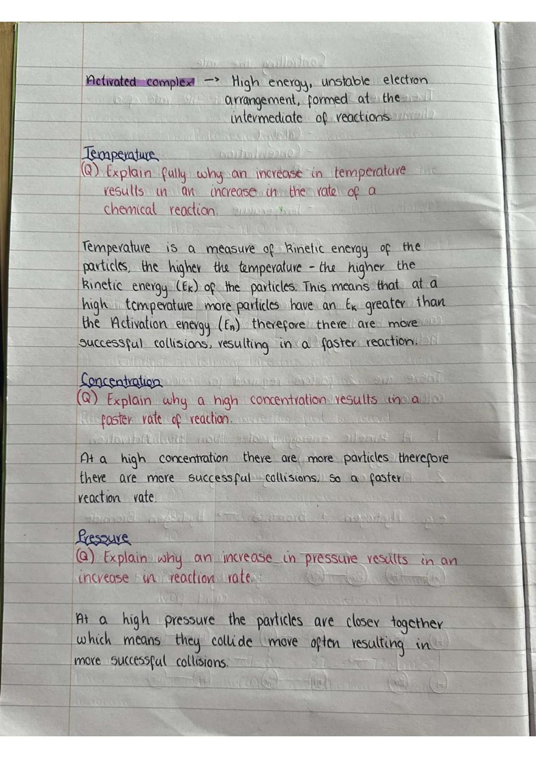 Controlling the rate
tpone Weill
There are 5 factors which affect the rate of a
chemical reaction
-Catalyst
Concentration
-Particle size
Pre