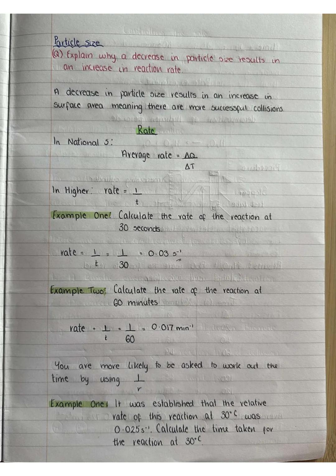 Controlling the rate
tpone Weill
There are 5 factors which affect the rate of a
chemical reaction
-Catalyst
Concentration
-Particle size
Pre
