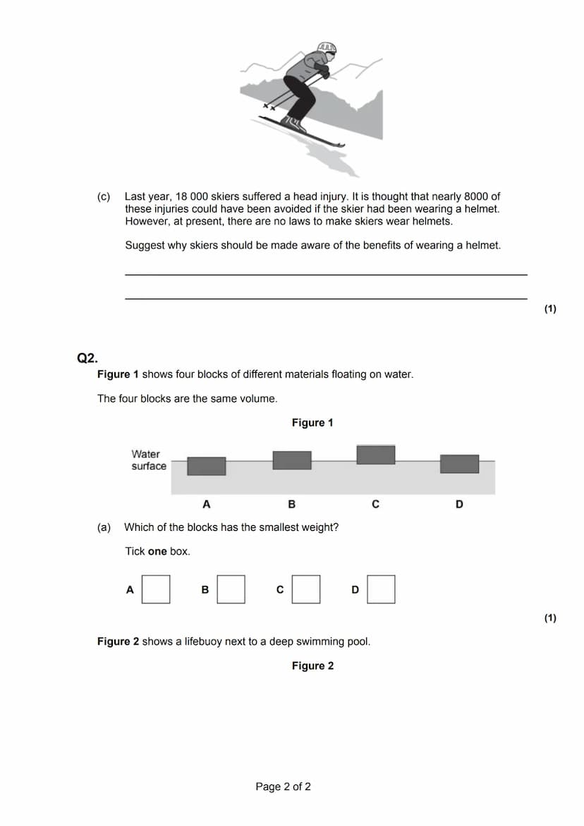 Forces, speed/speed graphs, scalar/vector, weight/mass, work done
Total marks: 93 marks
Time allowed: 1 hr 30 mins
Q1.
(a) The diagram shows