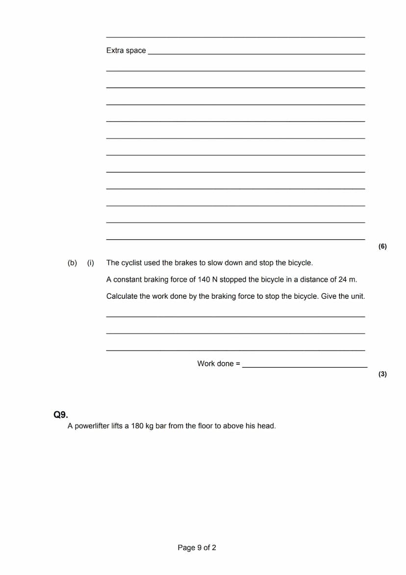 Forces, speed/speed graphs, scalar/vector, weight/mass, work done
Total marks: 93 marks
Time allowed: 1 hr 30 mins
Q1.
(a) The diagram shows
