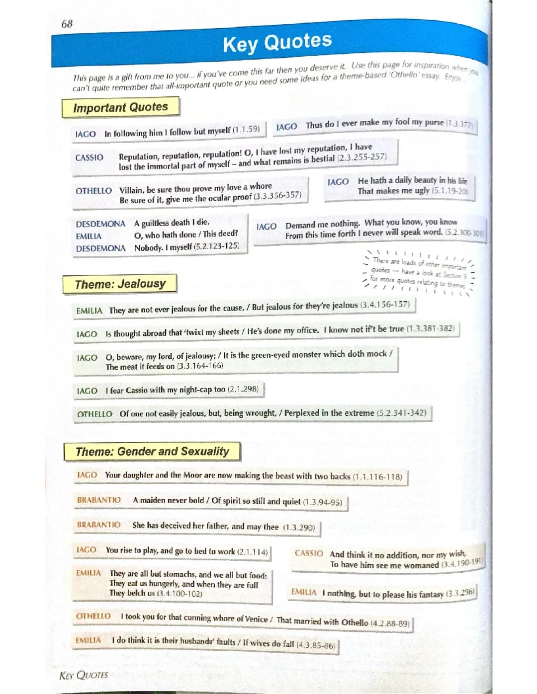 Othello key quotes 