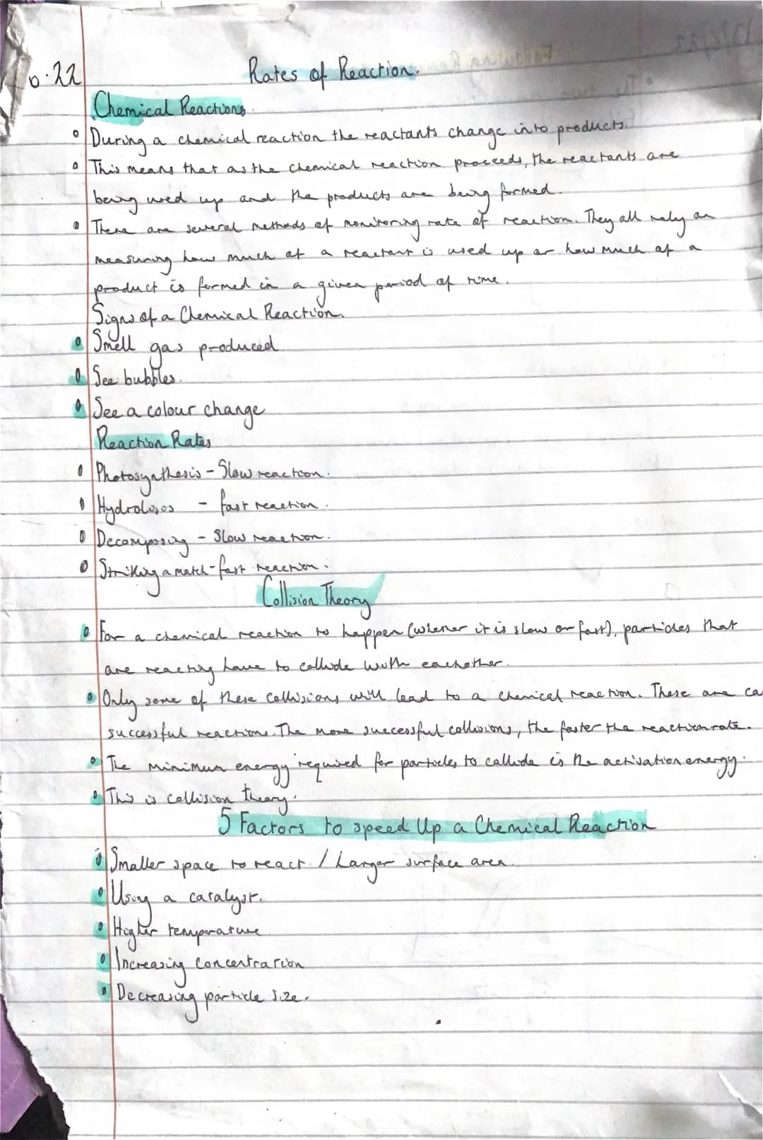 National 5 Chemistry: Rates of Reaction and Factors